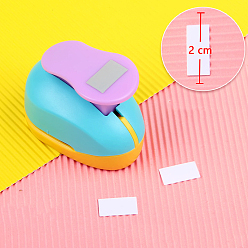 Rectangle Plastic Paper Craft Hole Punches, Paper Puncher for DIY Paper Cutter Crafts & Scrapbooking, Random Color, Rectangle Pattern, 70x40x60mm