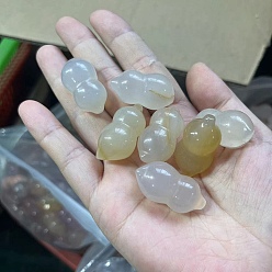 Natural Agate Natural White Agate Peanut Figurines Statues for Home Office Desktop Decoration, 30mm