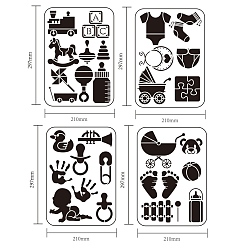 Human Наборы трафаретов для рисования домашних животных для детей-подростков, мальчиков и девочек, для diy scrapbooking, школьные проекты, детская модель, 29.7x21 см, 4 листов / комплект