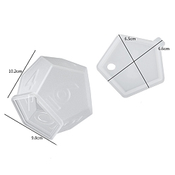 Ghost White DIY 3D 12 Sided Dice Candle Silicone Molds, for Scented Candle Making, Ghost White, 102x98mm & 65x66mm
