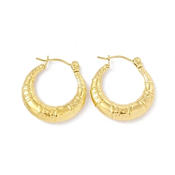 Golden Ion Plating(IP) 304 Stainless Steel Croissant Chunky Hoop Earrings for Women, Golden, 23x22x4mm, Pin: 0.6mm
