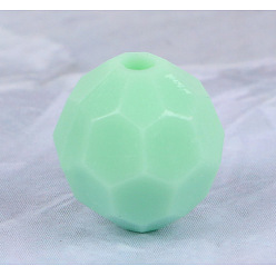 Light Green Opaque Acrylic Beads, Faceted (32 Facets), Round, Light Green, 8mm, Hole: 2mm