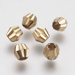 Raw(Unplated) Faceted Brass Beads, Bicone, Raw(Unplated), 4x4mm, Hole: 2mm