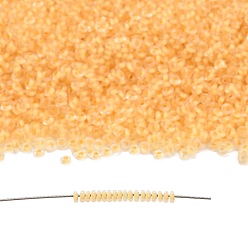 (961F) Butter Lined Crystal Frosted/Dark Golden Cream Lined Crystal Matte Toho 11/0 полукруглые бусины, японский бисер, (961 f) кристалл на масляной основе матовый / темно-золотистый кремовый на подкладке кристалл матовый, 11/0, 2.2x0.9 мм, отверстие : 0.8 мм, Около 1733 шт / 10 г