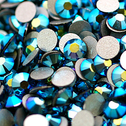 Montana Glass Flat Back Rhinestone, Grade A, Back Plated, Faceted, AB Color, Half Round, Montana, 4.6~4.8mm