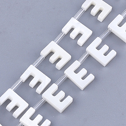 Letter E Natural Freshwater Shell Beads, Top Drilled Beads, White, Letter.E, 10x6.5x3mm, Hole: 0.8mm