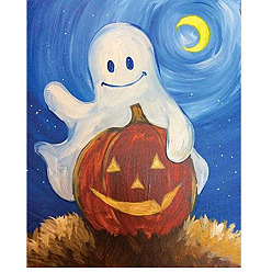 Ghost Halloween DIY Diamond Painting Kit, Including Resin Rhinestones Bag, Diamond Sticky Pen, Tray Plate and Glue Clay, Ghost, 400x300mm