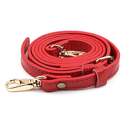 Red Leather Adjustable Bag Strap, with Swivel Clasps, for Bag Replacement Accessories, Red, 100~125x1.2x0.3cm
