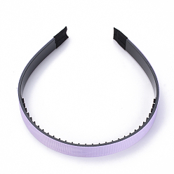 Lilac Hair Accessories Plain Plastic Hair Band Findings, with Teeth, with Grosgrain, Lilac, 118mm