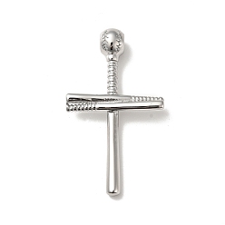 Stainless Steel Color 316 Surgical Stainless Steel Big Pendants, with 304 Stainless Steel Snap on Bails, Cross, Stainless Steel Color, 53x30x5~9mm, Hole: 4.5mm