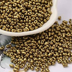 Gold Opaque Glass Seed Beads, Peanut, Gold, 3.5~4x2~2.5x2~2.3mm, Hole: 0.8mm