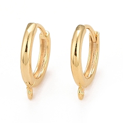 Real 24K Gold Plated Rack Plating Eco-friendly Brass Hoop Earring Findings, with Horizontal Loop, Lead Free & Cadmium Free, Ring, Real 24K Gold Plated, 12 Gauge, 16x13.5x2mm, Hole: 1mm, Pin: 1mm