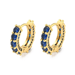 Синий Серьга-кольцо из латуни с микропаве из кубического циркония, без кадмия и без свинца, долговечный, реальный 18 k позолоченный, кольцо, синие, 15x4 мм