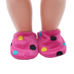 Camellia Wool Doll Plush Shoes, Winter Slipper for 18 Inch American Girl Dolls Accessories, Camellia, 60mm