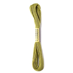 Yellow Green Polyester Embroidery Threads for Cross Stitch, Embroidery Floss, Yellow Green, 0.15mm, about 8.75 Yards(8m)/Skein