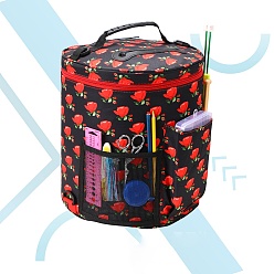Red Oxford Zipper Knitting Bag, Yarn Storage Organizer, Crochet Hooks & Knitting Needles Bag, Red, 30cm, Inner Diameter: 27cm