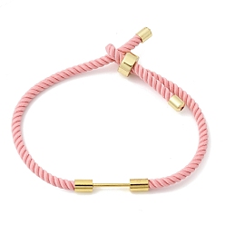 Pink 3мм круглые нейлоновые миланские шнуры для изготовления ожерелий, с латунной фурнитурой , золотые, долговечный, стойки покрытие, розовые, 8.03 дюйм (20.4 см)