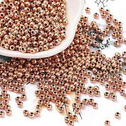 Rose Gold CCB Plastic Beads, Round, Rose Gold, 3x2.5mm, Hole: 1.2mm