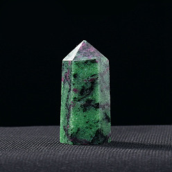 Рубин В Цоизита Башня из натурального рубина в цоизите, украшение для витрины, исцеляющие каменные палочки, для декора для балансировки энергии, медитации, терапии, шестиугольная призма, 40~50 мм