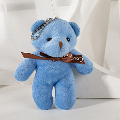 Bleu Bleuet Mignon peluche pp coton ours poupée pendentif décorations, avec les accessoires en alliage, pour la décoration de sac porte-clés, bleuet, 12 cm