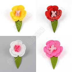Mixed Color Gorgecraft 40Pcs 4 Style Felt Garment Decorate, with Hook and Loop Tape, Flower, Mixed Color, 107x60x28mm, 10pc/style