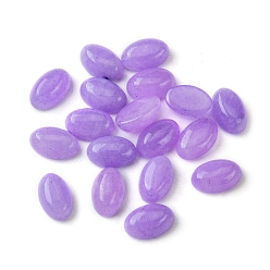 White Jade Natural White Jade Cabochons, Oval, Dyed, Medium Purple, 6x4x2~2.5mm