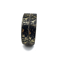 Black 44M Gold Stamping Marble Print Polyester Ribbons, Garment Accessories, Black, 3/4 inch(20mm), about 48.12 Yards(44m)/Roll