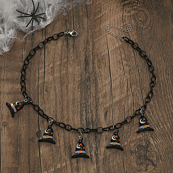 C23-205  A5-F2 Funny Halloween Pumpkin Bat Ghost Necklace - Unique, Creative, American-European Style.