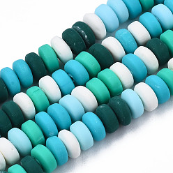 Medium Sea Green Handmade Polymer Clay Beads Strands, for DIY Jewelry Crafts Supplies, Flat Round, Medium Sea Green, 6~7x3mm, Hole: 1.5mm, about 113~116pcs/strand, 15.55 inch~16.14 inch(39.5~41cm)