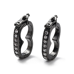 Черный Стойки обшивки латунные микро проложить кубического циркония Twister застежками, без свинца и без кадмия, чёрные, 19x9.5x3 мм