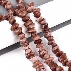 Сиена Окрашенные натуральные желтые нефритовые бусинки, чип, цвет охры, 6~22x6~22x2~11 мм, отверстие : 0.8~1 мм, около 120~135 шт / нитка, 30.31~31.89 дюйм (77~81 см)