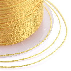 Light Khaki Polyester Braided Metallic Thread, for DIY Braided Bracelets Making and Embroidery, Light Khaki, 0.4mm, 6-Ply, about 54.68 yards(50m)/roll