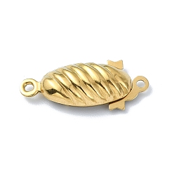 Real 18K Gold Plated Ion Plating(IP) 304 Stainless Steel Box Clasp, Real 18K Gold Plated, 21x9mm, Hole: 1.2mm