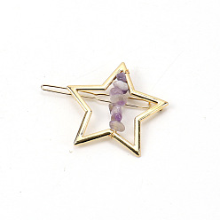 Аметист Заколки для волос из сплава, с аметистом, аксессуары для волос для женщин и девочек, 65x50 мм