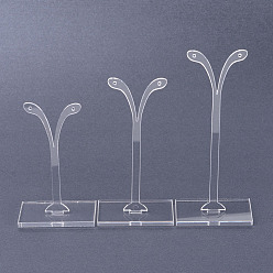 Clear Plastic Earring Display, Bean Sprout Shape Earrings Display Stand, Jewelry Tree Stand Stand, Three-piece Set, Clear, 38x80mm, 38x100mm, 38x120mm