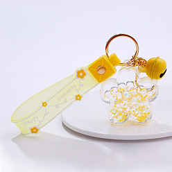 24.Flower-Yellow Cute Cartoon 5-Star Oil Keychain Candy Ocean Keyring Creative Flower Camera Pendant