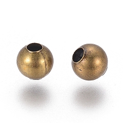 Antique Bronze Iron Spacer Beads, Round, Nickel Free, Antique Bronze, 4mm, Hole: 1.5mm