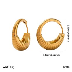 Золотой Серьги из 304 нержавеющей стали, овальные, золотые, 24.6x23.6 мм