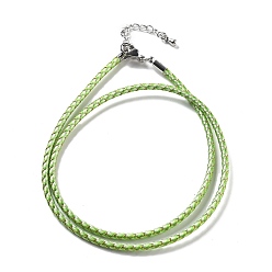 Зеленый газон Изготовление плетеных ожерелий из полиэфирного шнура, с латунной фурнитурой , нержавеющая сталь застежками, долговечный, платина, зеленый газон, 18-3/4 дюйм (47.5 см)