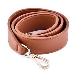 Coral PU Leather Bag Strap, Single Shoulder Belts, with Zinc Alloy Swivel Clasps, for Bag Straps Replacement Accessories, Light Gold, Coral, 900x40x4.5mm, Clasp: 60x28x7.5mm