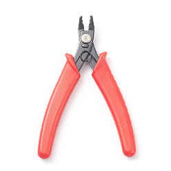 Red 45# Carbon Steel Jewelry Pliers for Jewelry Making Supplies, Crimper Pliers for Crimp Beads, Wire Cutter, Red, 12.8x8.3x0.9cm