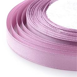 Plum High Dense Single Face Satin Ribbon, Polyester Ribbons, Plum, 1/4 inch(6~7mm), about 25yards/roll, 10rolls/group, about 250yards/group(228.6m/group)