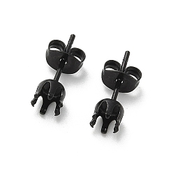 Черный 316 серьги-гвоздики из хирургической нержавеющей стали, чёрные, 4.5x15 мм