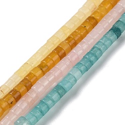 Mixed Color Natural Jade Beads Strands, Disc, Dyed, Heishi Beads, Mixed Color, 2x3mm, Hole: 0.8mm, about 178pcs/strand, 15.04''(38.2cm)