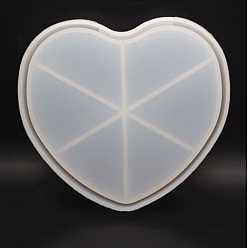 Heart DIY Food Grade Silicone Display Molds, Resin Casting Molds, Clay Craft Mold Tools, White, Heart, 160x155mm