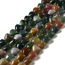 Indian Agate Natural Indian Agate Beads Strands, Heart, 10x10.5~11x6mm, Hole: 1.2mm, about 40pcs/strand, 15.35''(39cm)