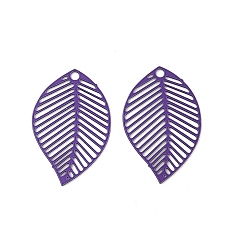 Сине-фиолетовый Аэрозольная краска 430 подвески из нержавеющей стали, лист, синий фиолетовый, 17x11x0.3 мм, отверстие : 1 мм