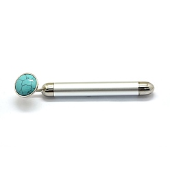 Synthetic Turquoise Synthetic Turquoise Electric Massage Sticks, Massage Wand (No Battery), Fit for AA Battery, with Zinc Alloy Finding, Massage Tools, with Box, Dyed, 155x16mm