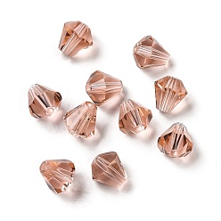 Dark Salmon Glass Imitation Austrian Crystal Beads, Faceted, Diamond, Dark Salmon, 8x7.5mm, Hole: 0.9mm