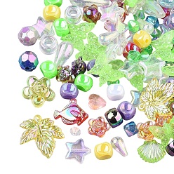 Mixed Color Acrylic Beads & Pendants, Mixed Shapes, Mixed Color, 4~29x4~20.5x4~9mm, Hole: 0.8~4mm